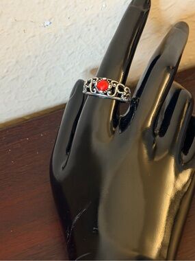 Vintage Carolyn Pollack Relios Collection Ring W/ Red Jasper Stone